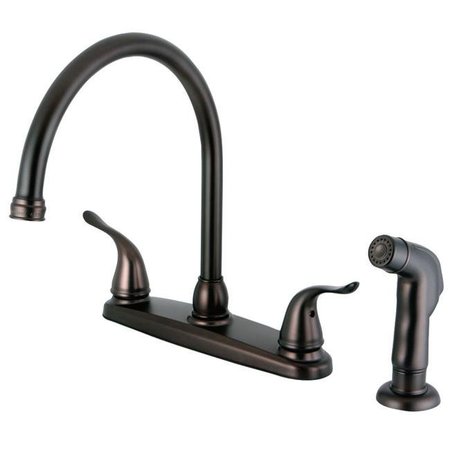FURNORAMA 8 in. Yosemite Centerset Kitchen Faucet & Metal Lever Handle Oil Rubbed Bronze FU347837
